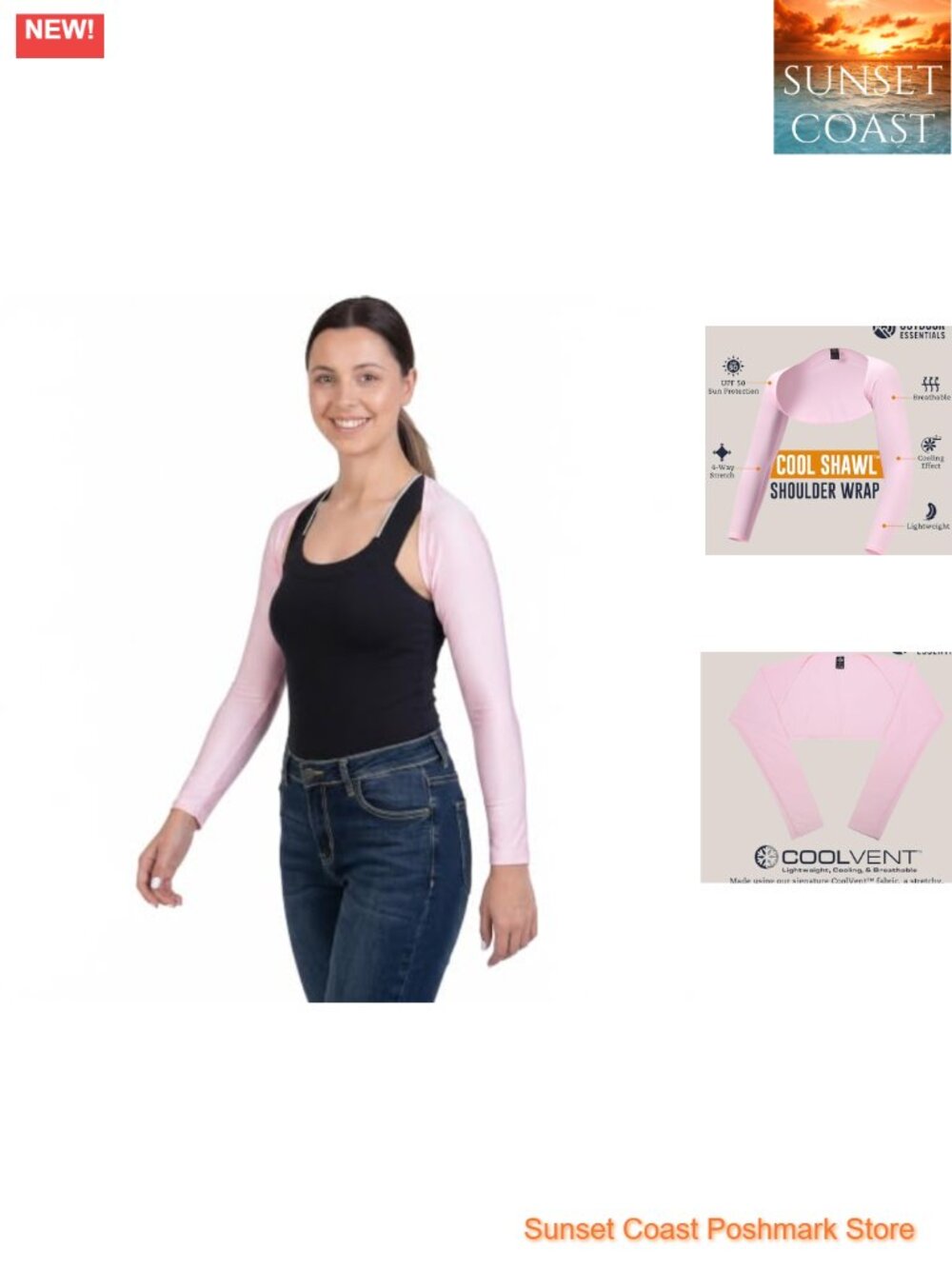 UPF 50+ Cooling Arm Sleeves for Women Golf UV Shawl Bolero Shrug